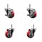 Service Caster 3'' Red Poly Wheel Swivel 7/16'' Grip Ring Stem Caster Set 2 Brakes, 4PK SCC-GR20S314-PPUB-RED-TLB-716138-2S2 - alternate 1